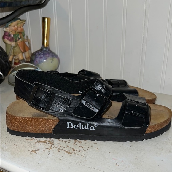 Birkenstock Betula Milano flor back buckle sandals black l10 - Picture 1 of 7